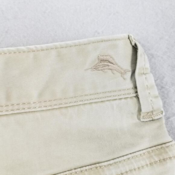 Tommy Bahama Pants Mens 42x32 Khaki 5-Pocket Stretch Chino Casual Flat Front - Picture 11 of 16
